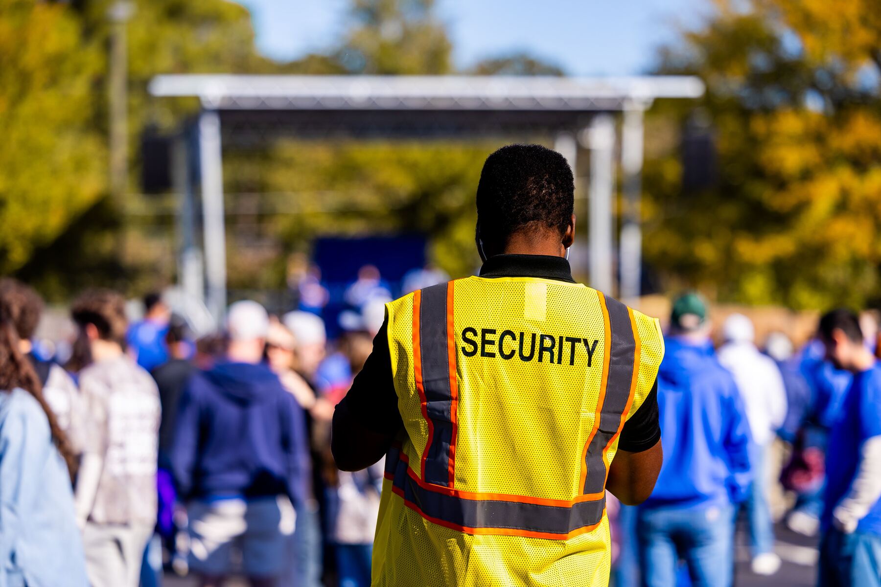 Uniformed guard on patrol